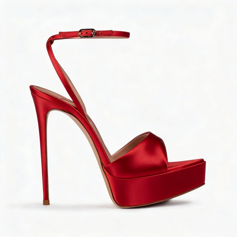 Summer Clothing Offers - Sommerliche neue spitze Fischmaul-Sandalen mit Seidenband,
