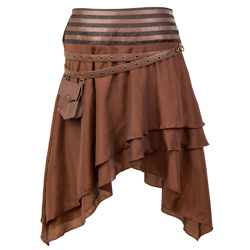 Summer Victorian Clothing - Braun fallen Taille & kleine Tasche