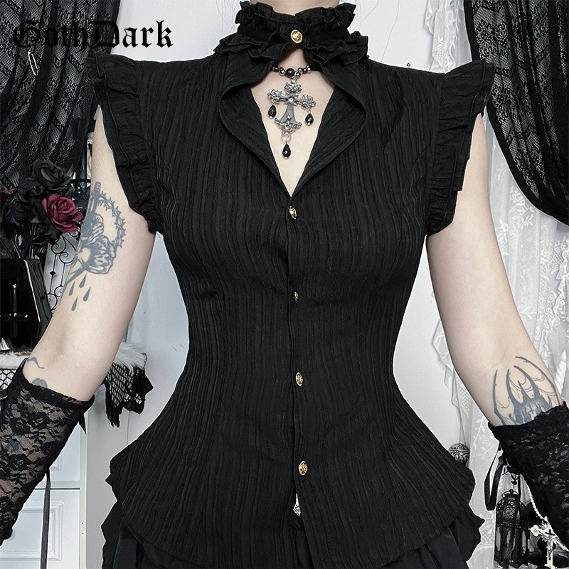 Summer Goth Clothing - Goth Dark 90er Grunge Einreihige Slim-Fit