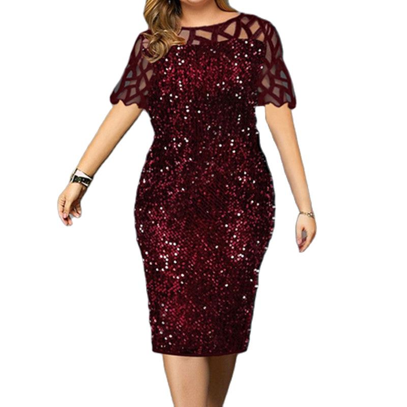 Summer Clothing For 60 Year Old Woman - 2022 frauen Glänzende Party Kleider M-5XL