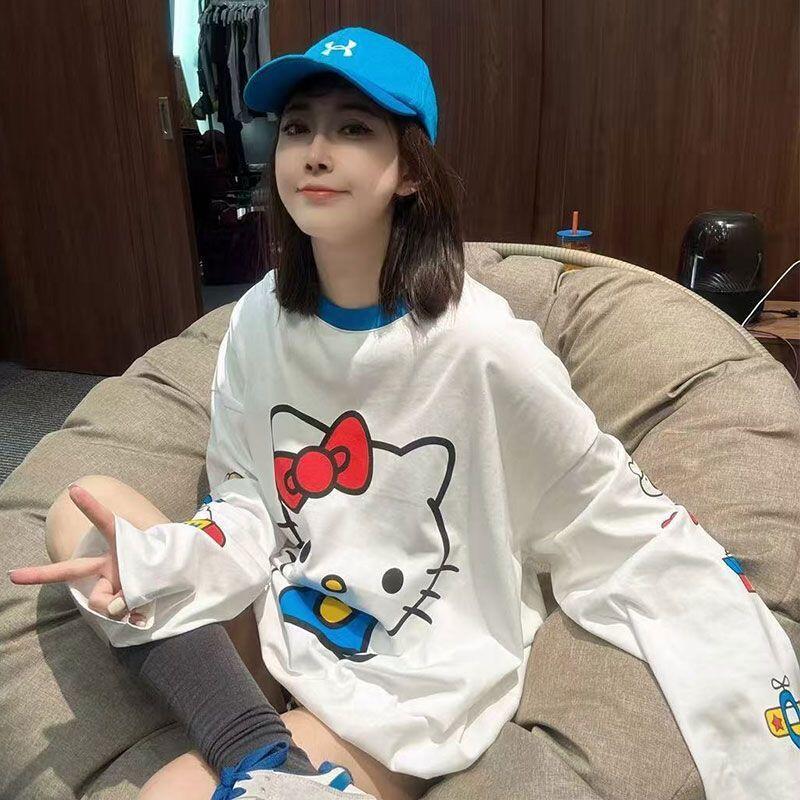 Summer Clothing Styles For Women - Langärmliges Hello Kitty Sommer-T-Shirt im neuen