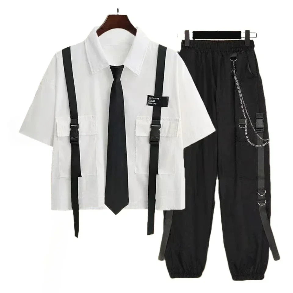 Summer Goth Clothing - Lässiger Cargo hosenanzug für Frauen, Spring