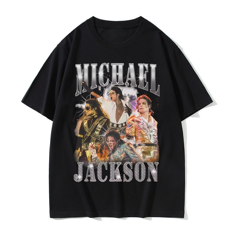 Summer Goth Clothing - Klassisches Vintage Michael Jackson Grafik-T-Shirt für