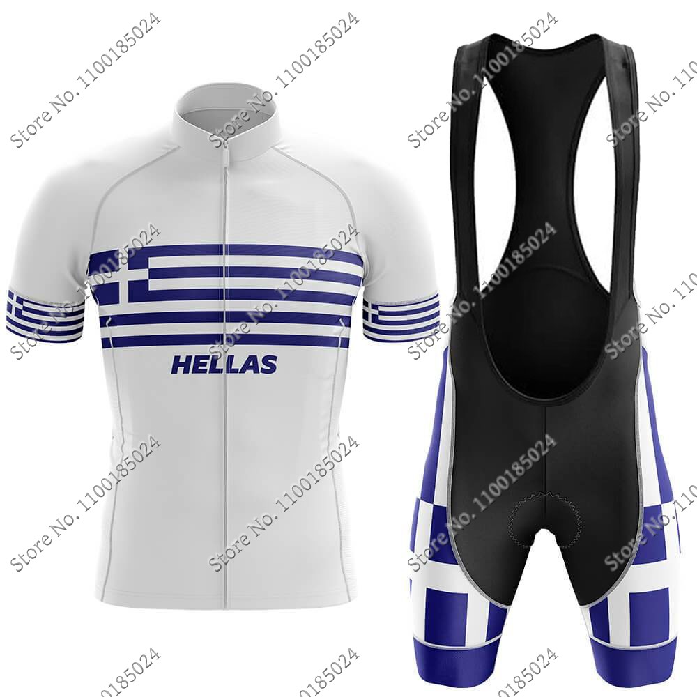 Summer Clothing For Greece - Hellas Nationalen Team Radfahren Jersey Set
