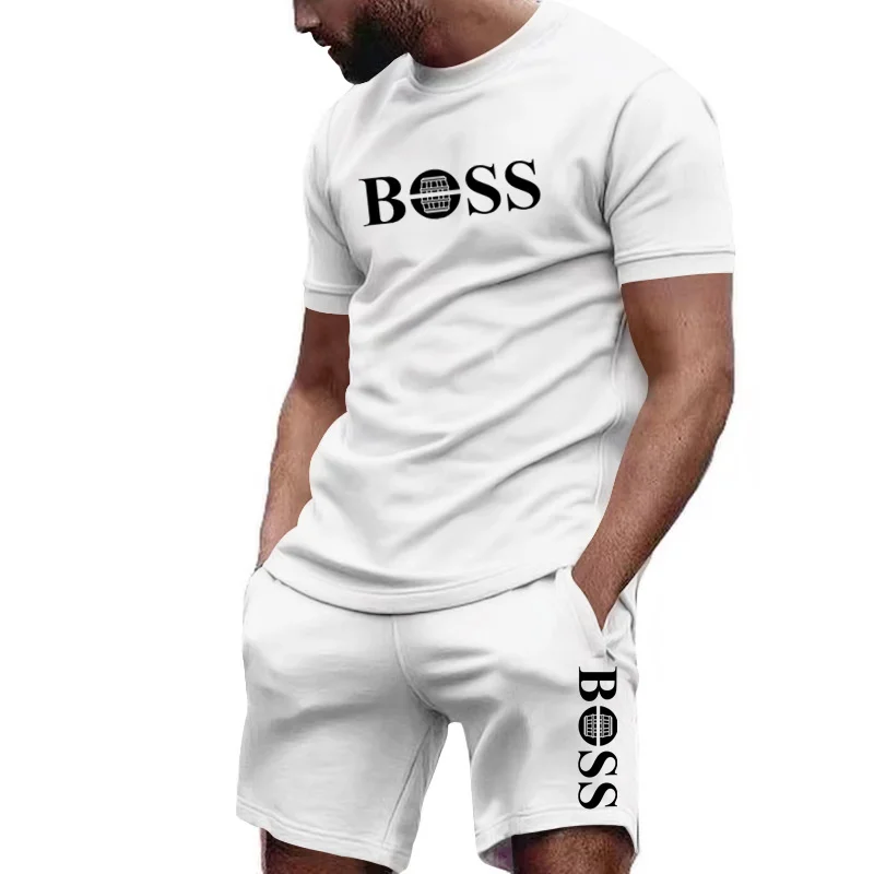Summer Clothing Haul - Herren Zweiteiliges Sportbekleidungsset Kurzarm-T-Shirt und Hose