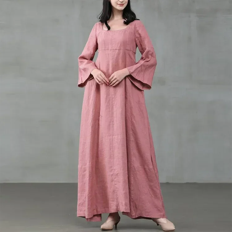 Summer Victorian Clothing - Mittelalterliches Kleid Damenkostüm Palast Baumwolle Leinen