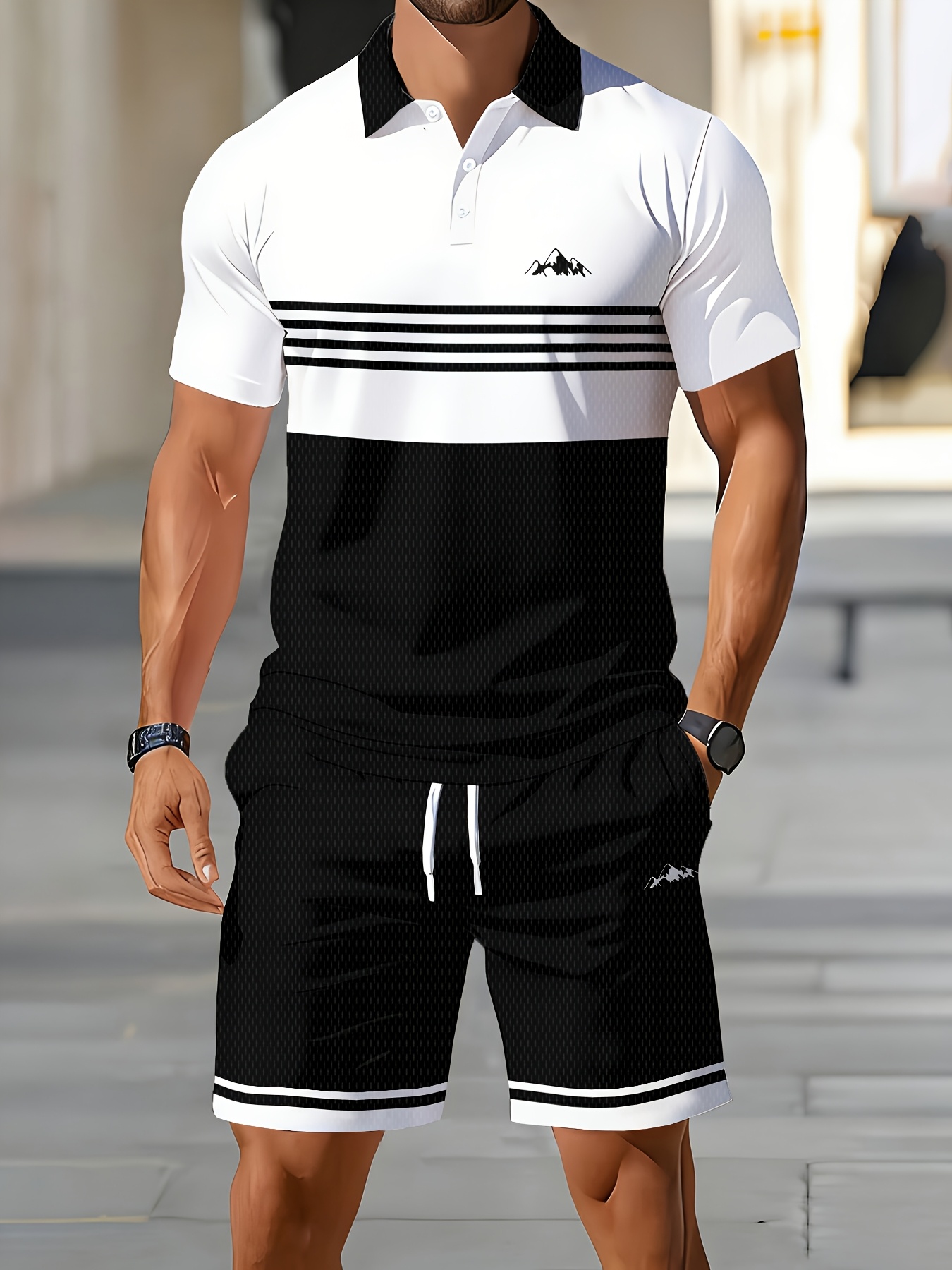Summer Clothing Design - 2026 Sommer Herren-Polo-Shirt-Set – 3D-gedrucktes Design,