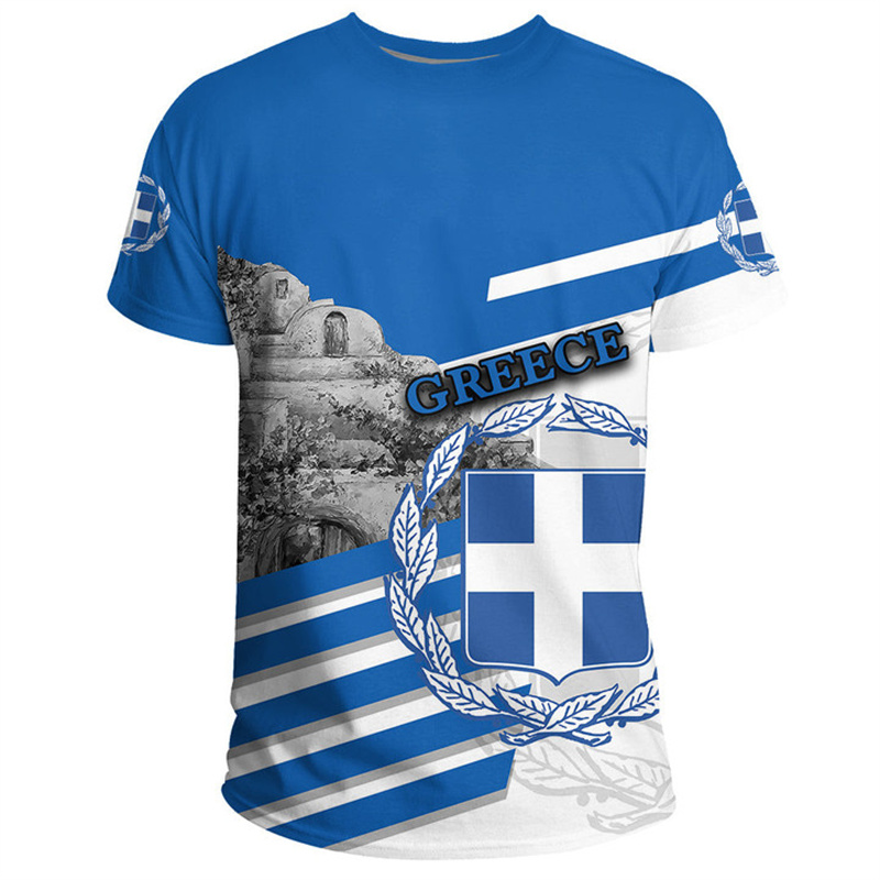 Greece Flag Map 3d Printed T S – Summer Clothing For Greece Bewertung und Preis