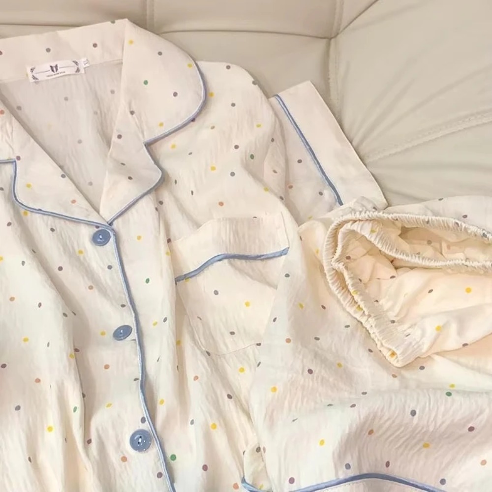 Bedruckter Polka-Dot Damen-Pyj – Summer House Clothing Bewertung und Preis