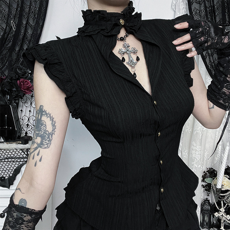 Goth Dark 90er Grunge Einreihi – Summer Goth Clothing Bewertung und Preis