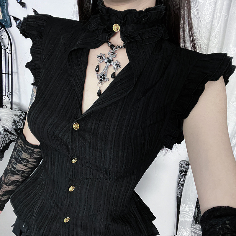 Goth Dark 90er Grunge Einreihi – Summer Goth Clothing Bewertung und Preis