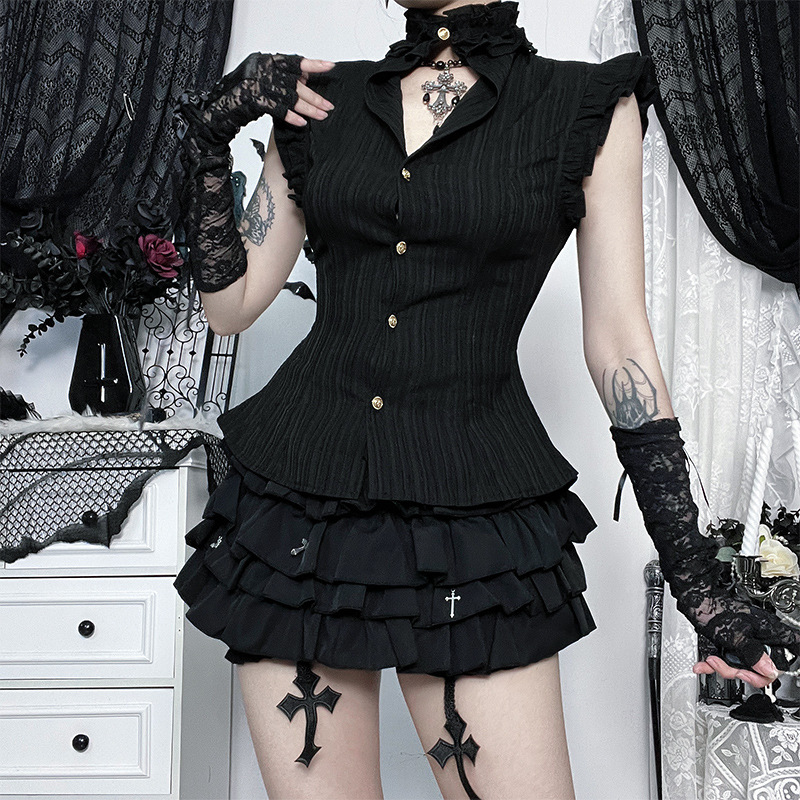 Goth Dark 90er Grunge Einreihi – Summer Goth Clothing Bewertung und Preis