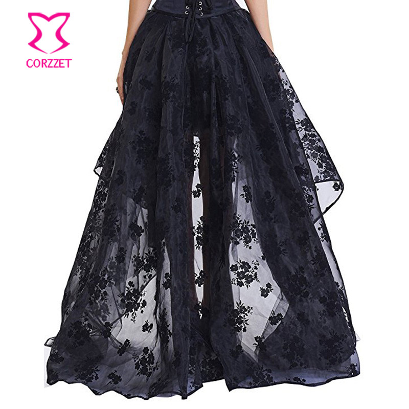 Schwarz Floral Chiffon Vordere – Summer Victorian Clothing Bewertung und Preis