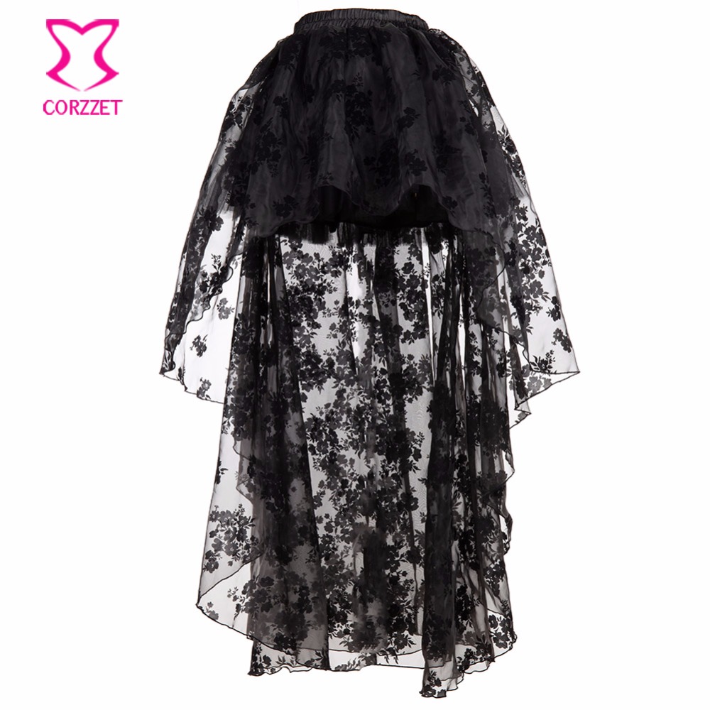 Schwarz Floral Chiffon Vordere – Summer Victorian Clothing Bewertung und Preis