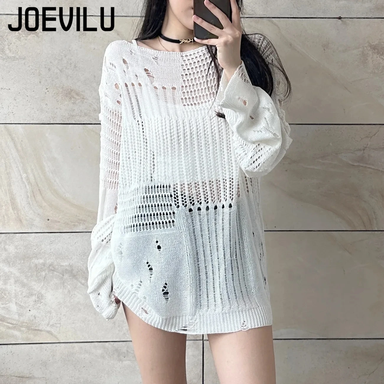JOEVILU Hohl Stricken Bluse So – Summer Goth Clothing Bewertung und Preis