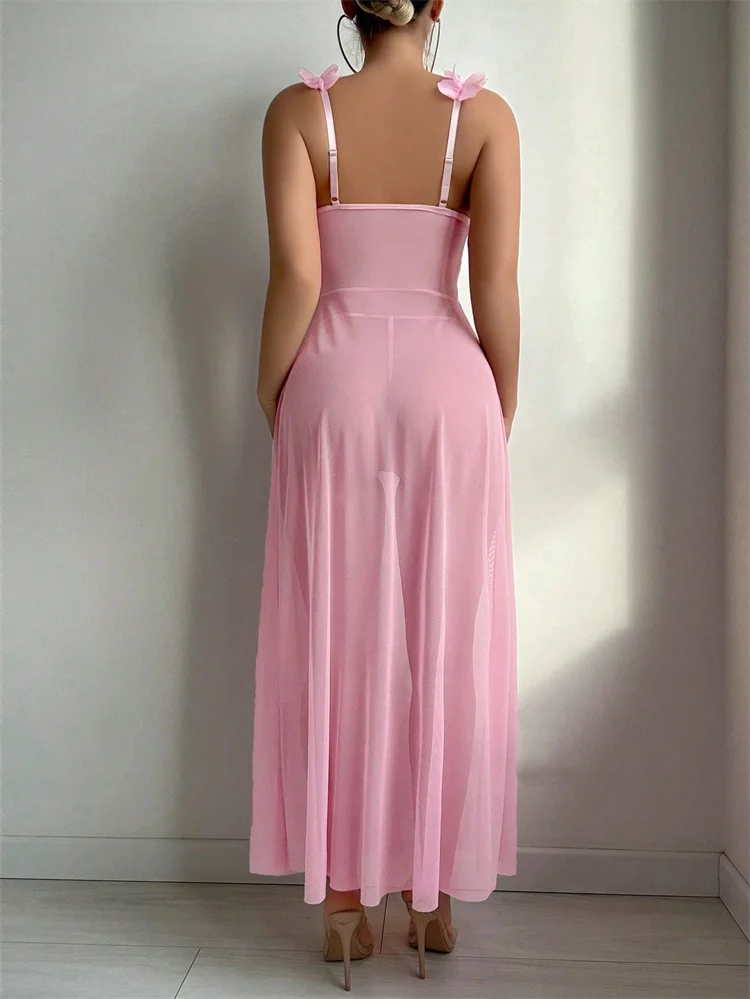 Rosa Blumen-Spitzen-Nachthemde – Summer Clothing Offers Bewertung und Preis