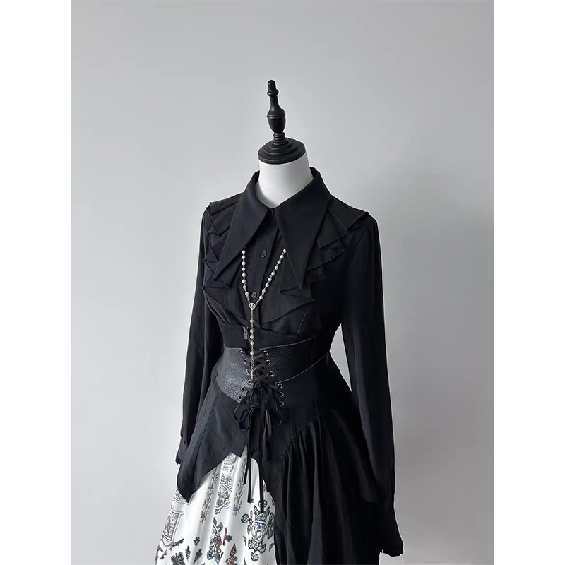 Gothic Rüschen Schwarz Shirts  – Summer Goth Clothing Bewertung und Preis