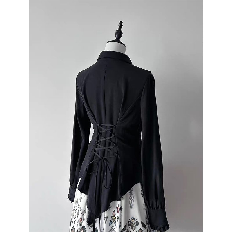Gothic Rüschen Schwarz Shirts  – Summer Goth Clothing Bewertung und Preis