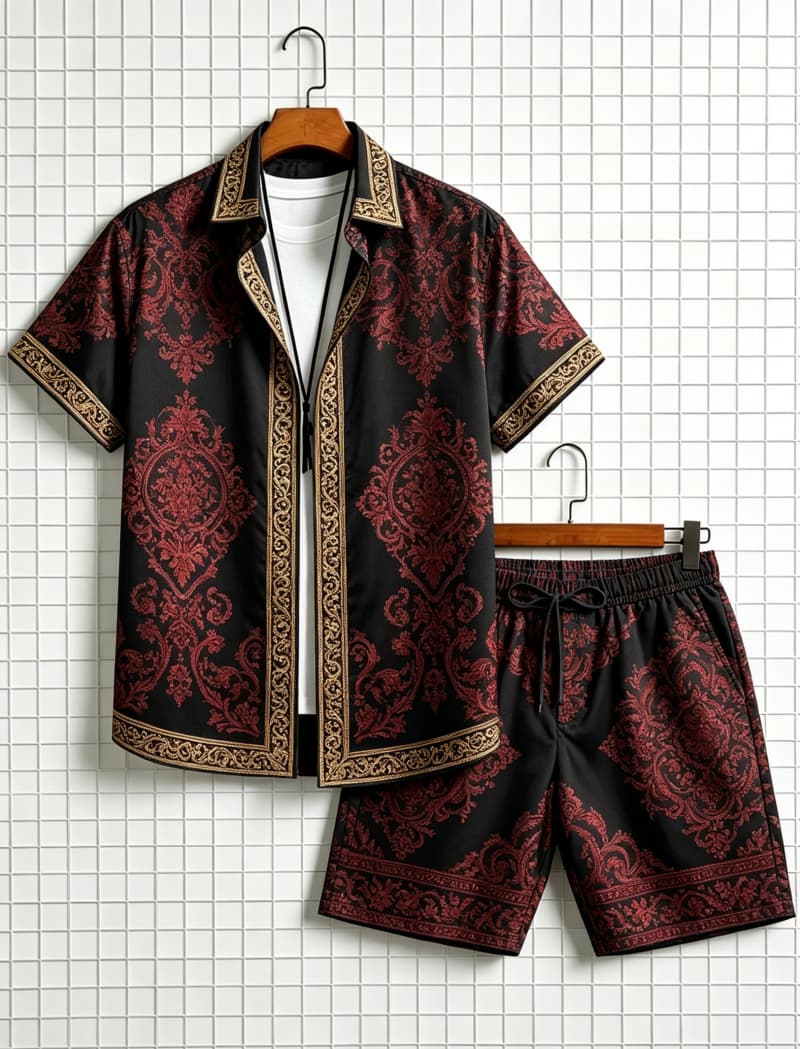 Herren-Set mit ethnisch bedruc – Summer Clothing Haul Bewertung und Preis