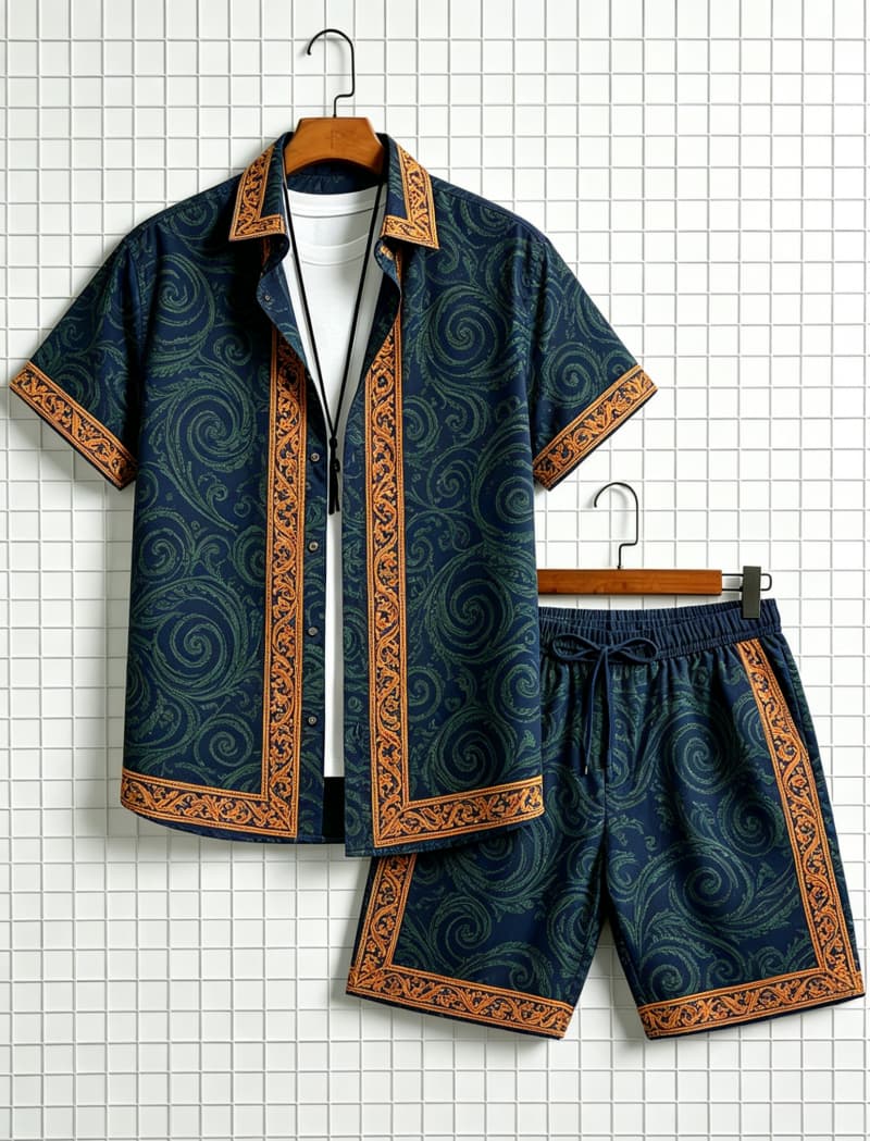 Herren-Set mit ethnisch bedruc – Summer Clothing Haul Bewertung und Preis