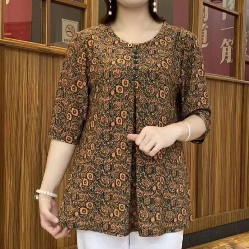 Vintage bedruckte T-Shirt läss – Summer Clothing For 60 Year Old Woman Bewertung und Preis