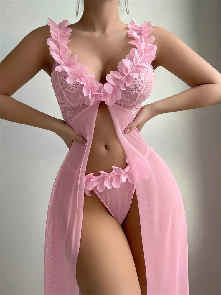 Rosa Blumenmuster Sexy Nachthe – Summer Clothing Offers Bewertung und Preis