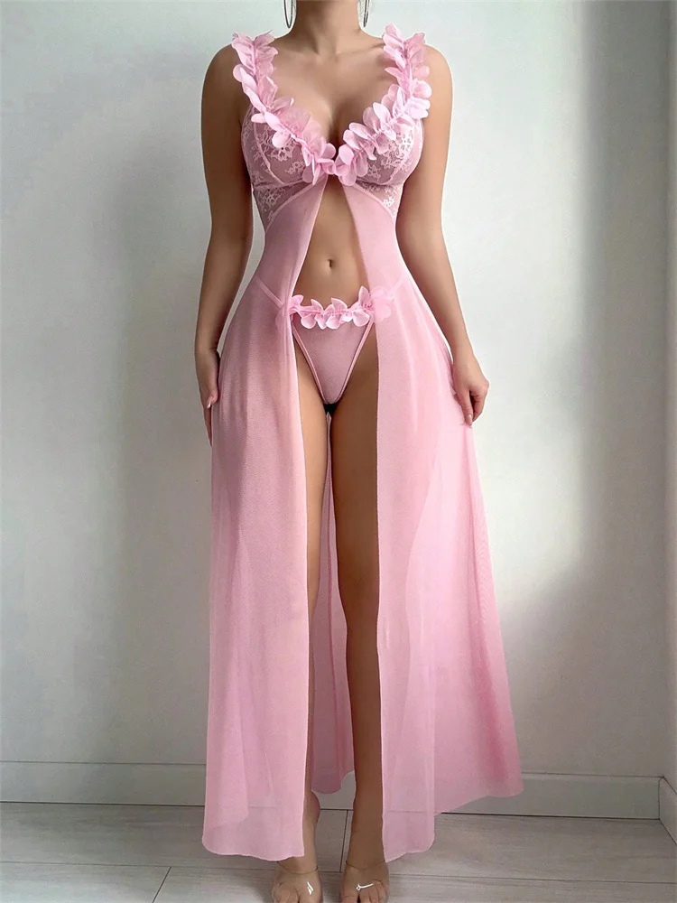 Rosa Blumenmuster Sexy Nachthe – Summer Clothing Offers Bewertung und Preis