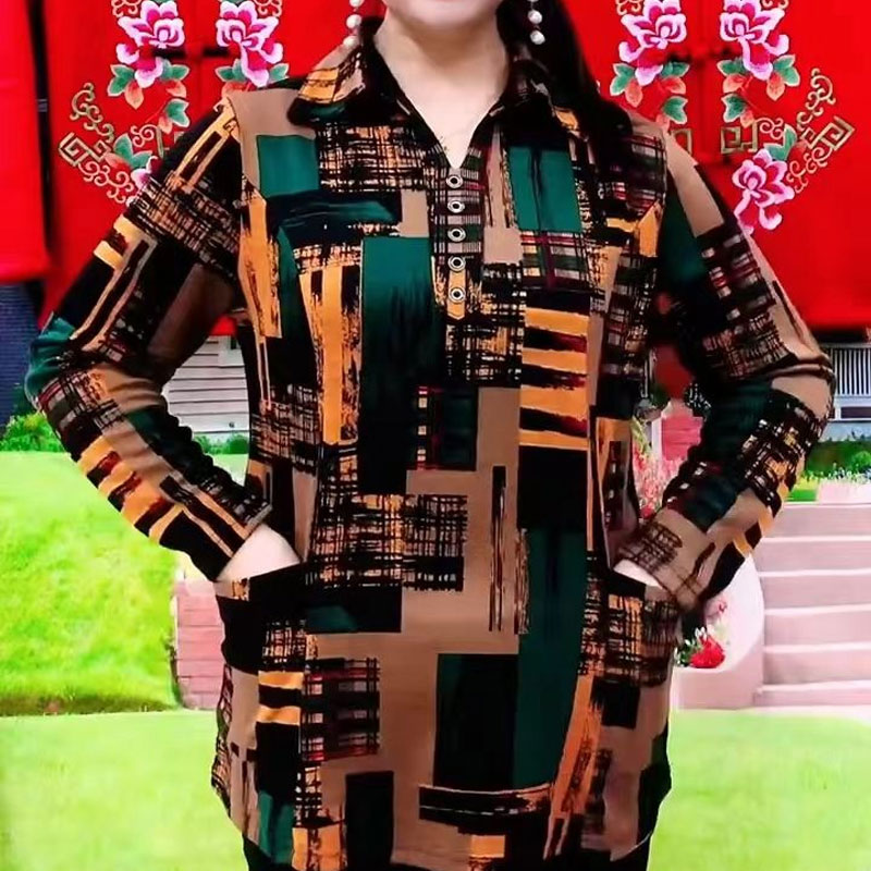 Pendeln geometrisches Hemd Frü – Summer Clothing For 60 Year Old Woman Bewertung und Preis